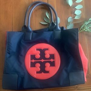 Tory Burch Ella patent nylon tote